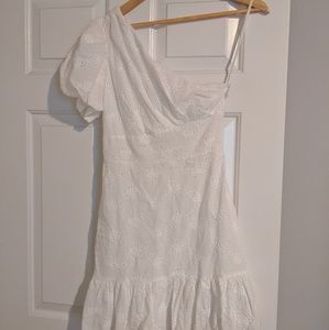 One Shoulder Eyelet Dress